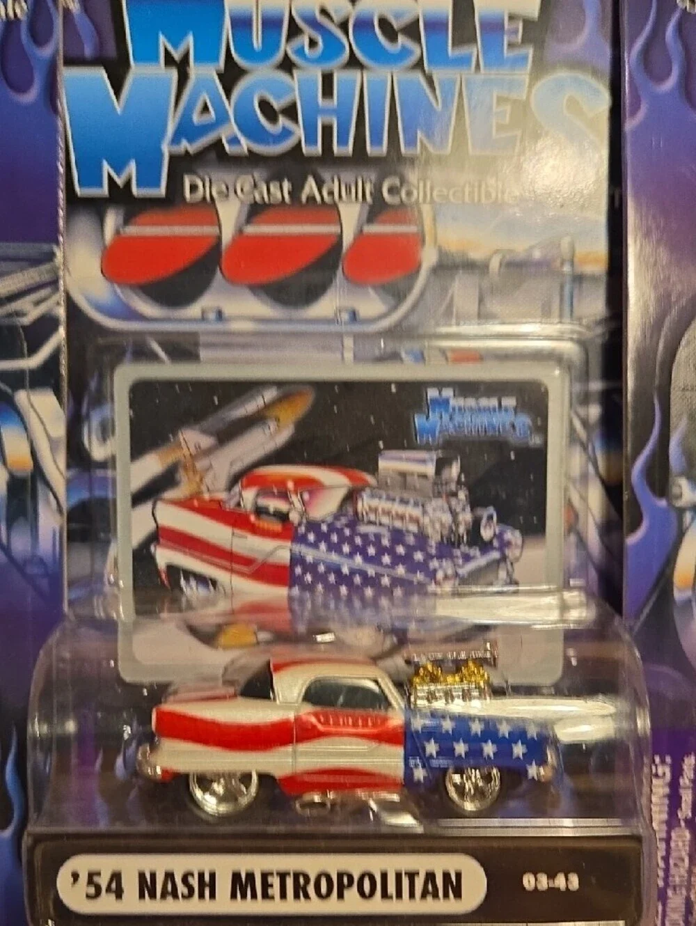 Muscle Machines Patriotic Die-Cast Car Set Of 4 American Flag Design